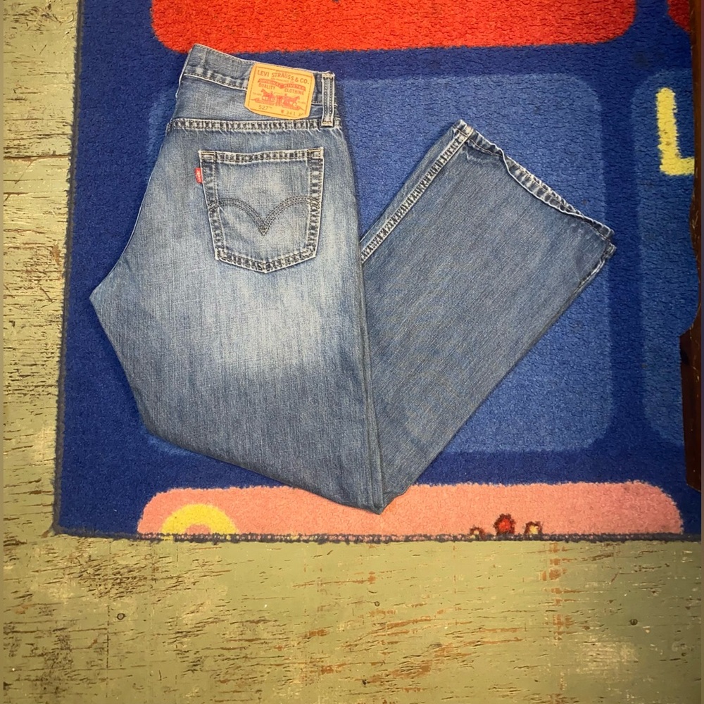 VTG Levis 527 Bootcut Light Blue Denim Jeans Mens 34x30 Whisker Cowboy Western